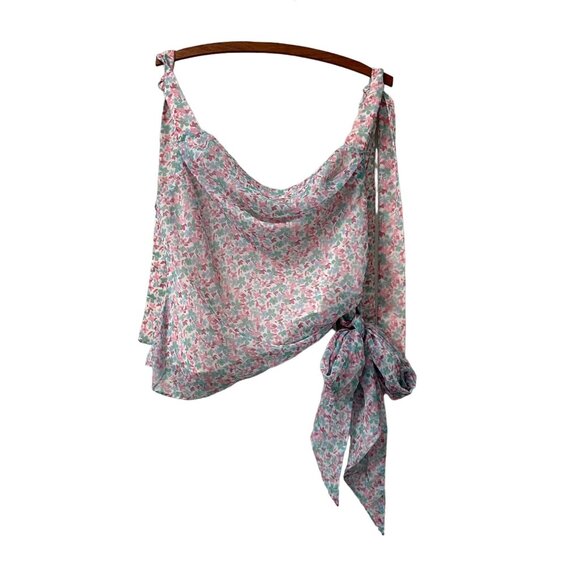 Lovers and Friends Multicolor Pastel Floral Chiffon Tank Top Size Small - Picture 1 of 7
